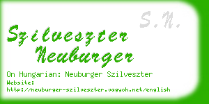 szilveszter neuburger business card